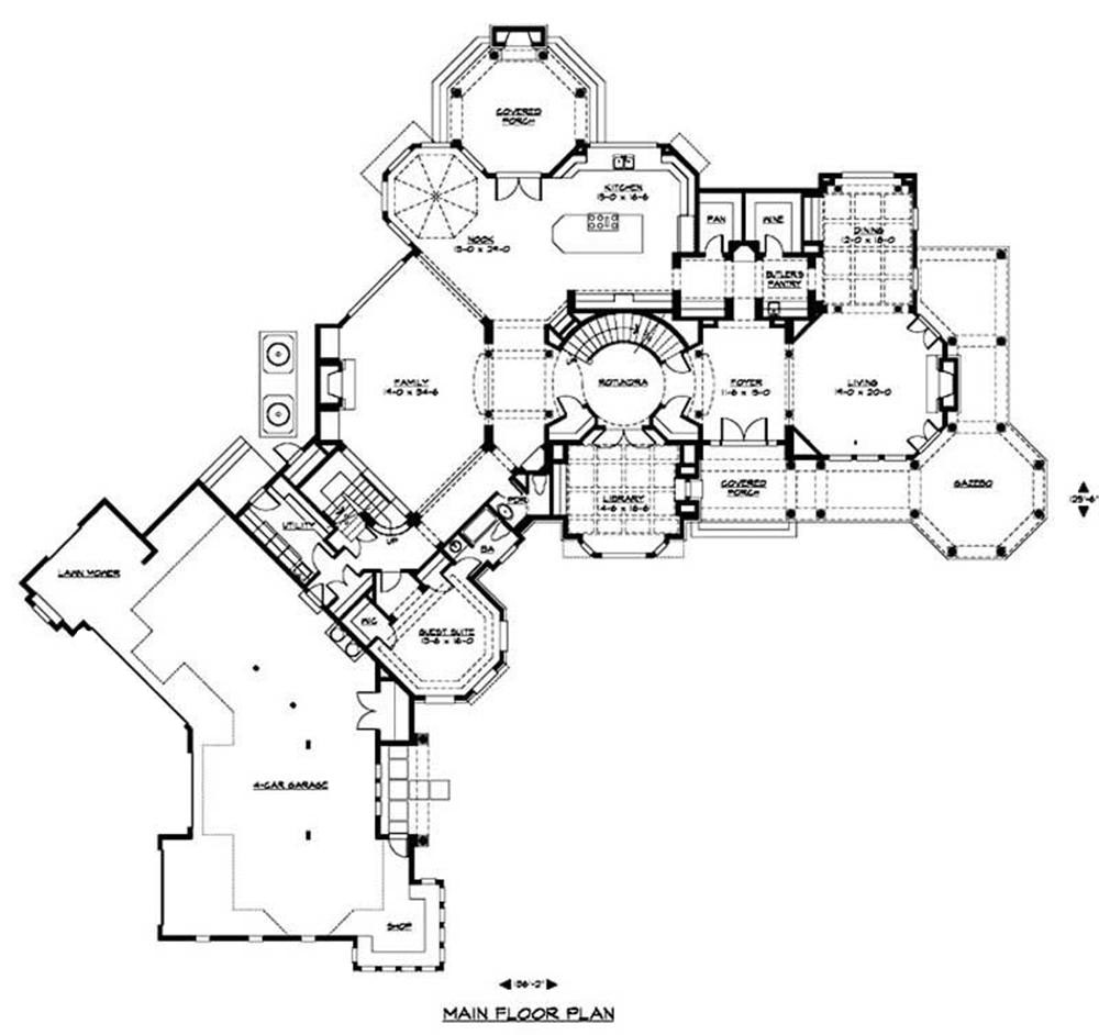 Floor Plan First Story of Craftsman Plan #115-1414